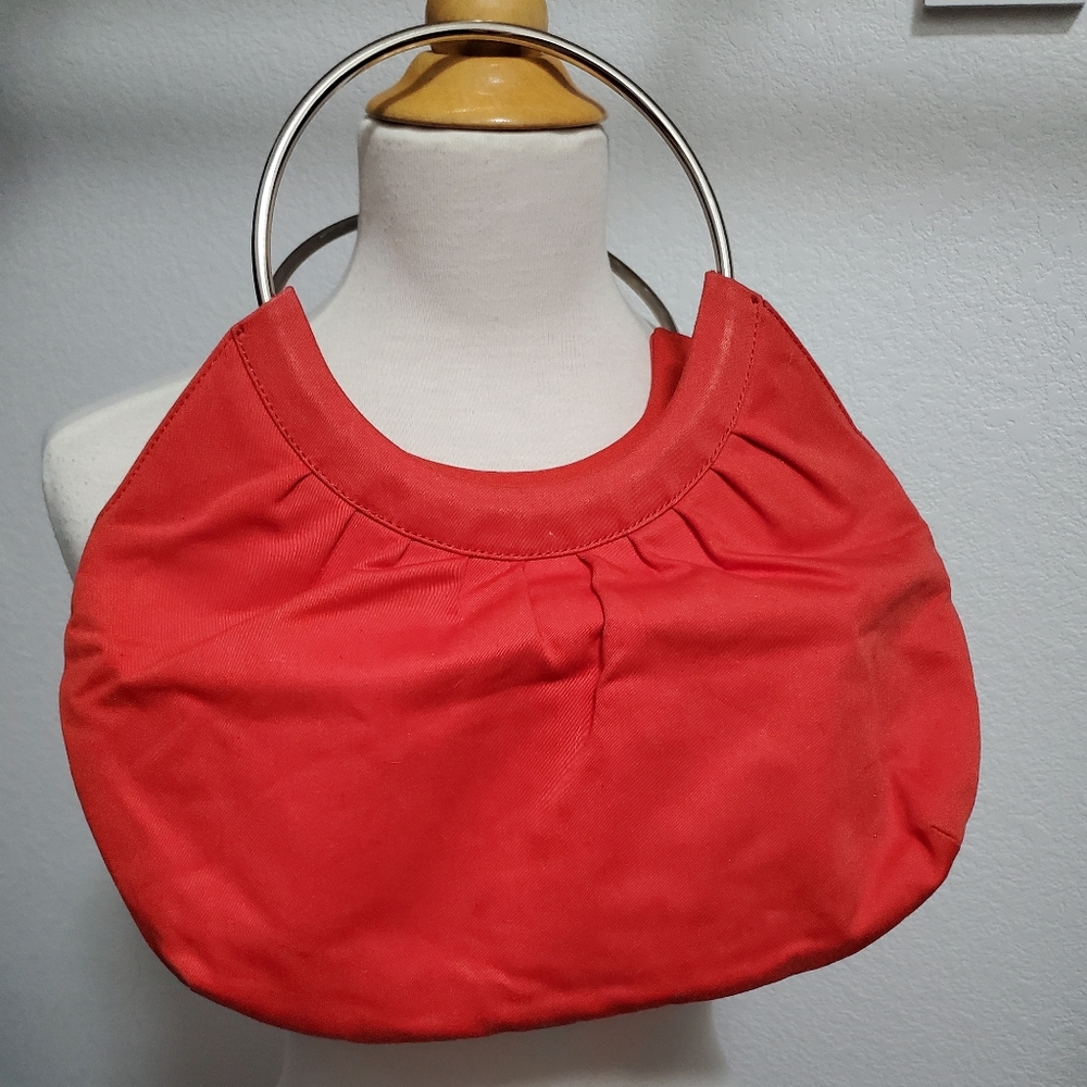 Unique cloth purse round metal handle